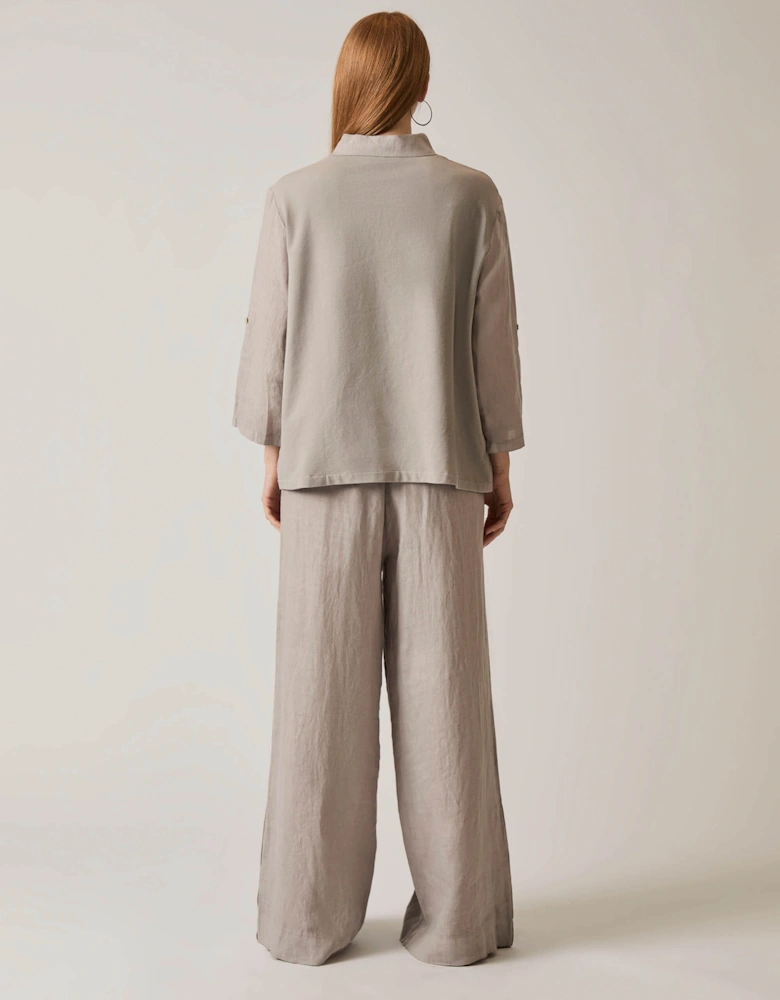 Taupe Linen Blouse