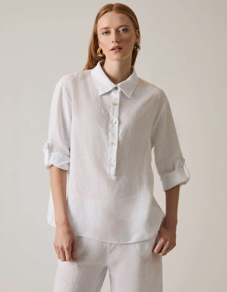 White Linen Blouse