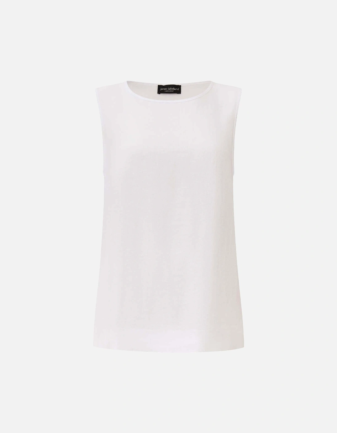 White Linen Button Top