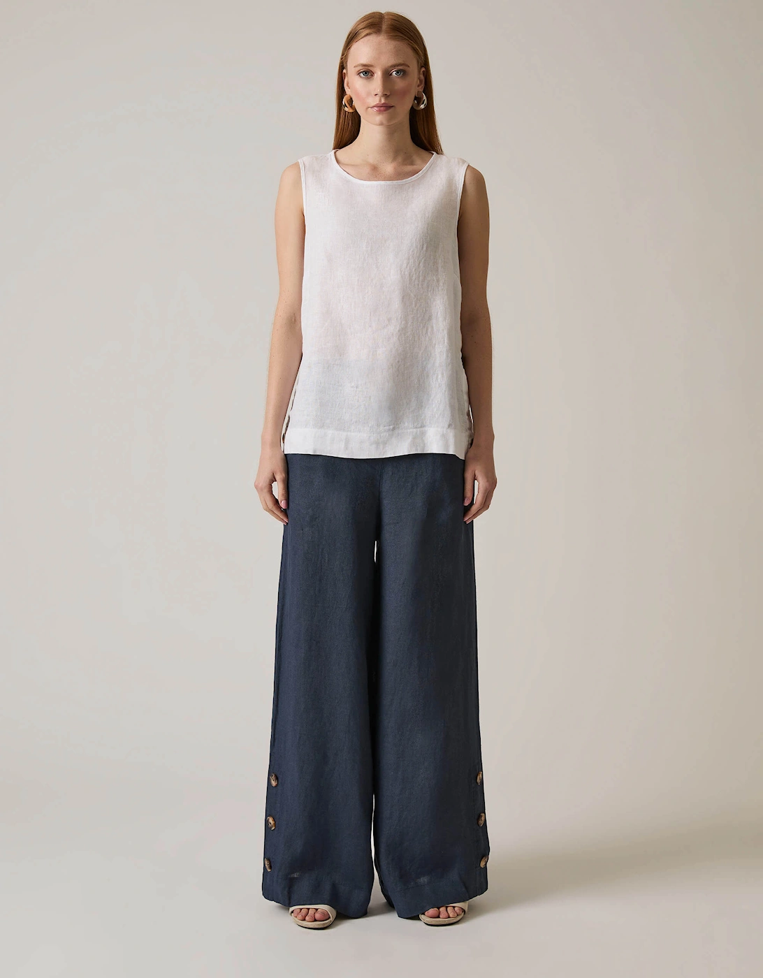 White Linen Button Top, 7 of 6