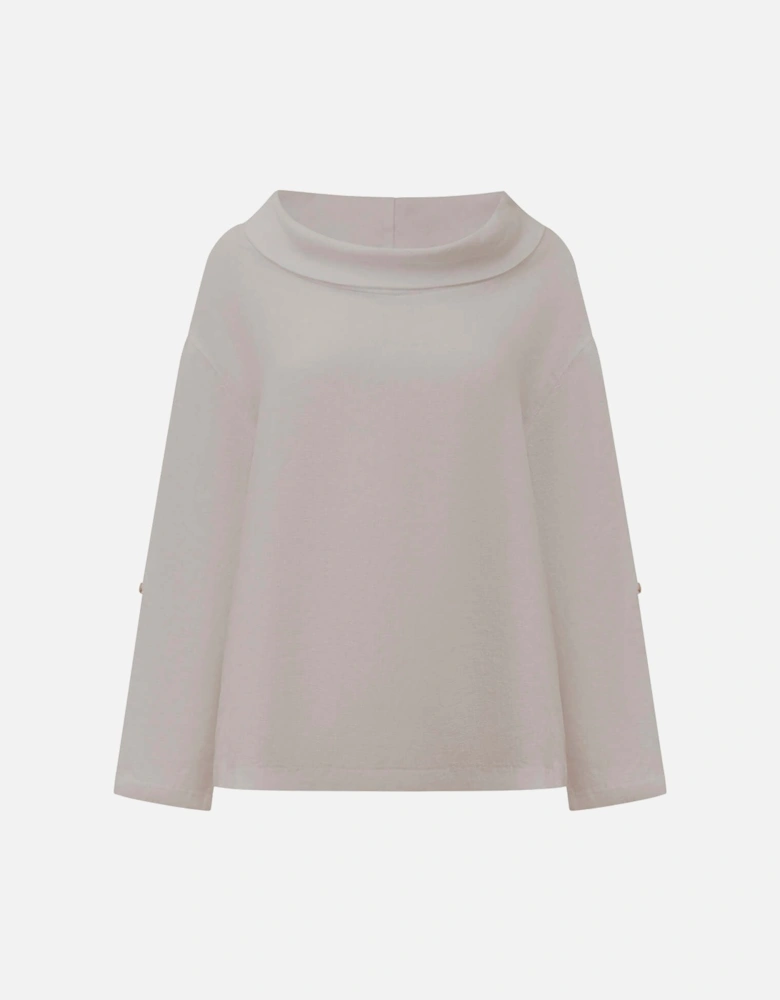 Cowl Neck Linen Taupe Top