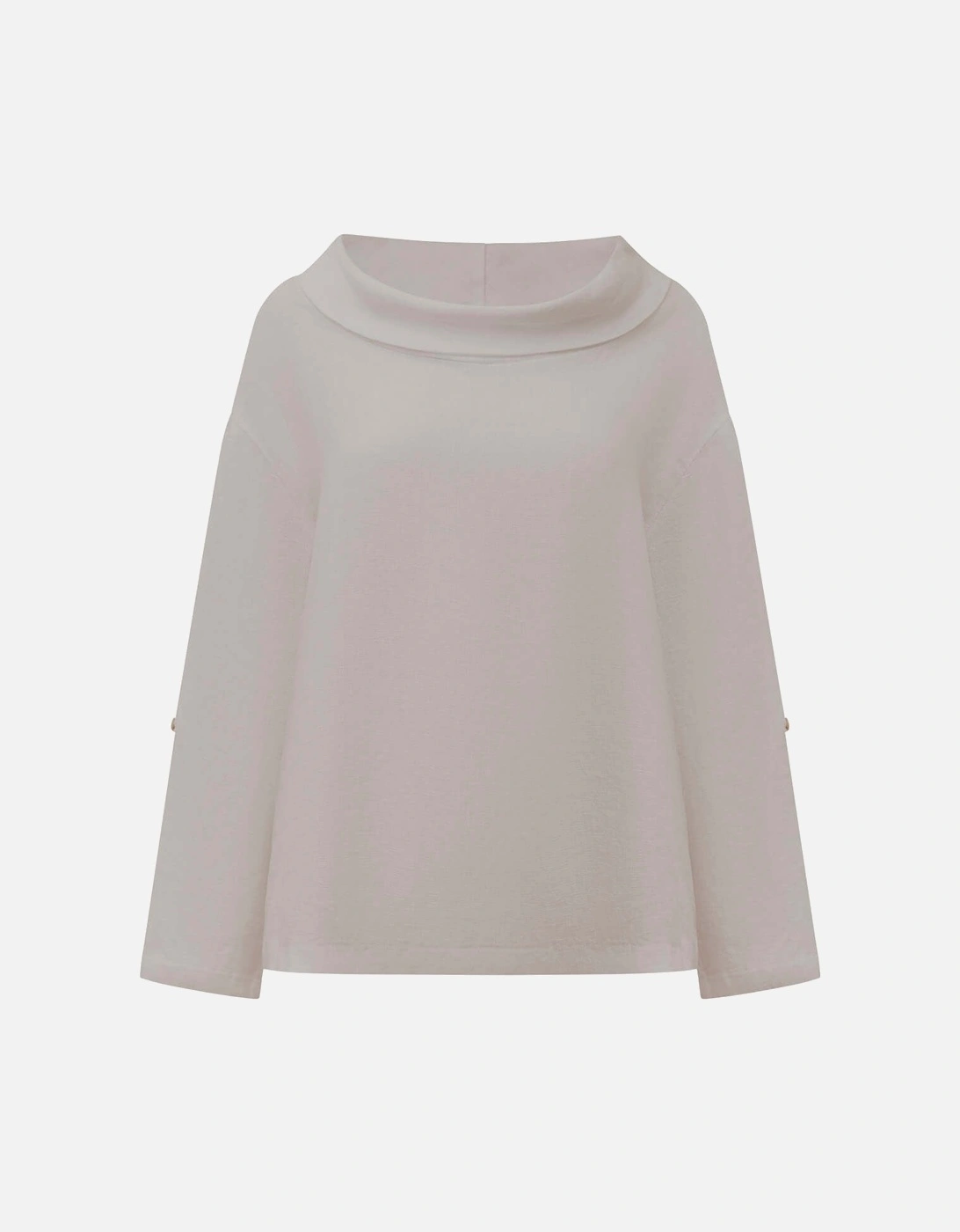 Cowl Neck Linen Taupe Top