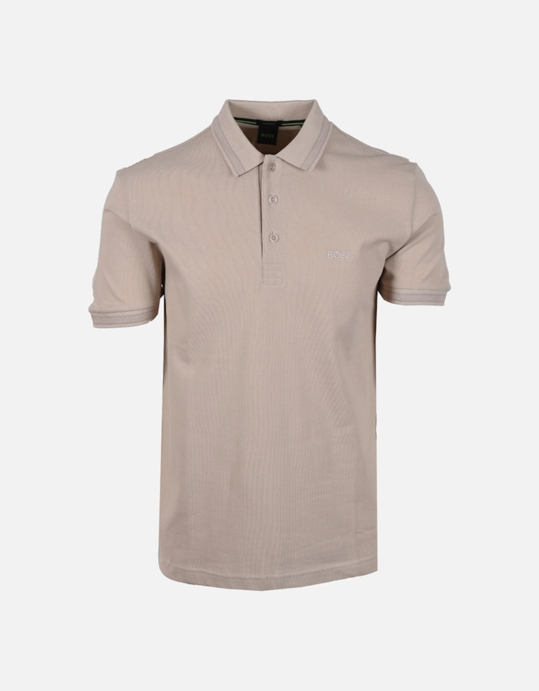 BOSS Green Paddy Polo Shirt Open Beige