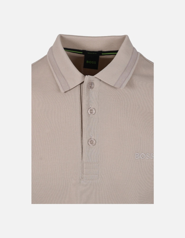 BOSS Green Paddy Polo Shirt Open Beige