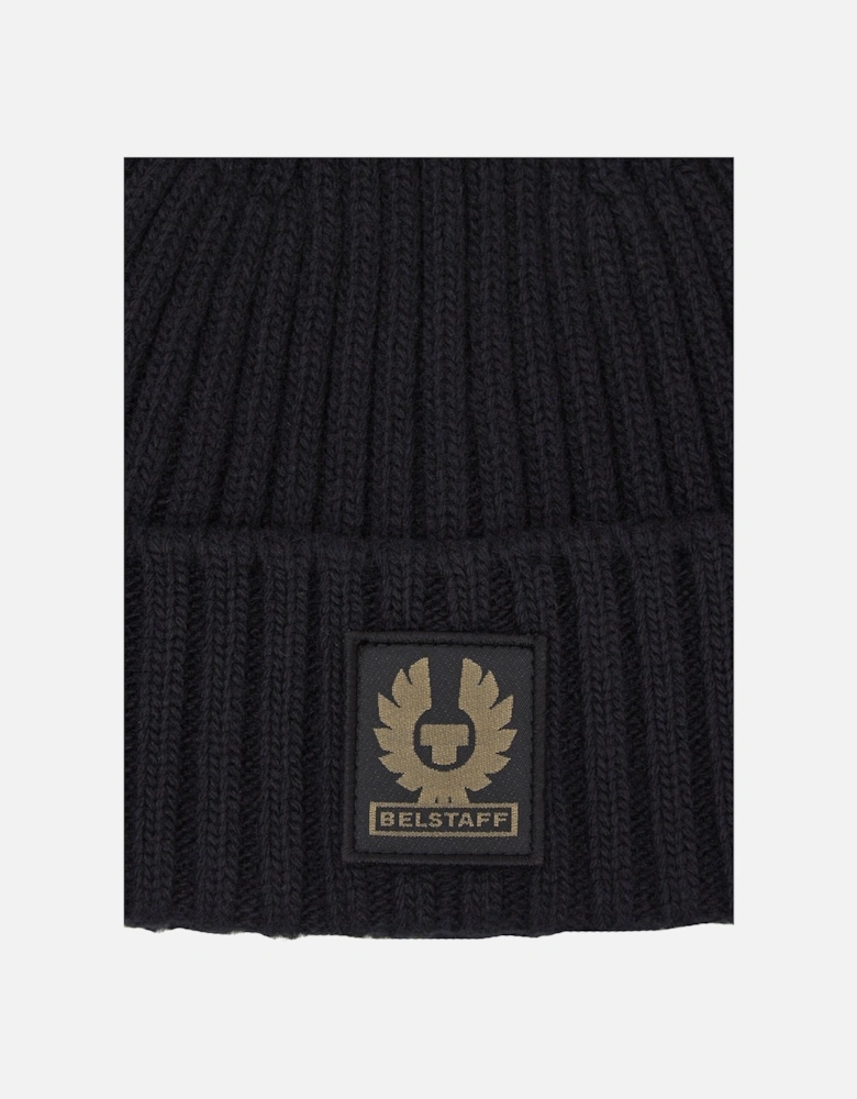 Watch Hat With Patch Black