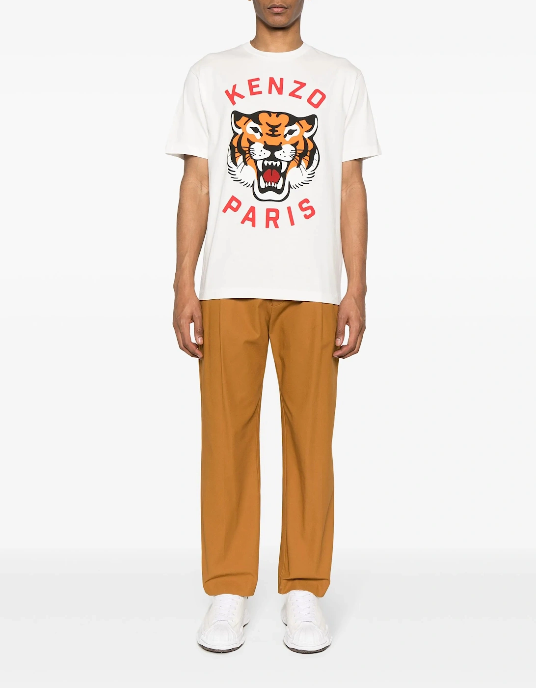 Lucky Tiger Printed T-Shirt in White