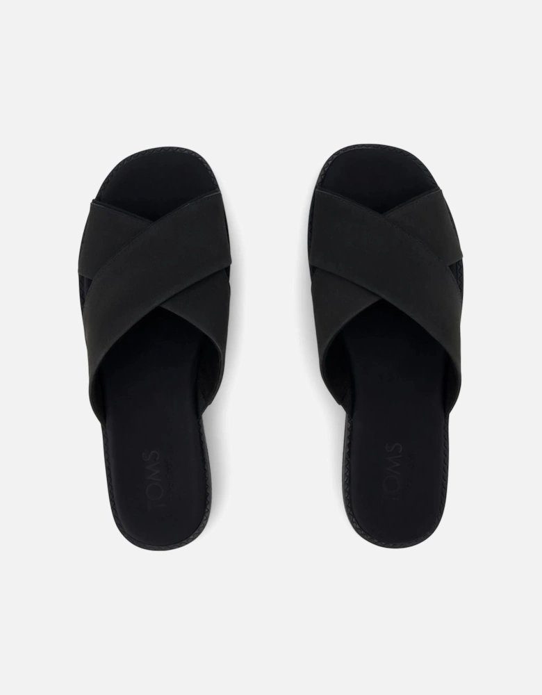 Mae Crossover Leather Women's Black Sandals