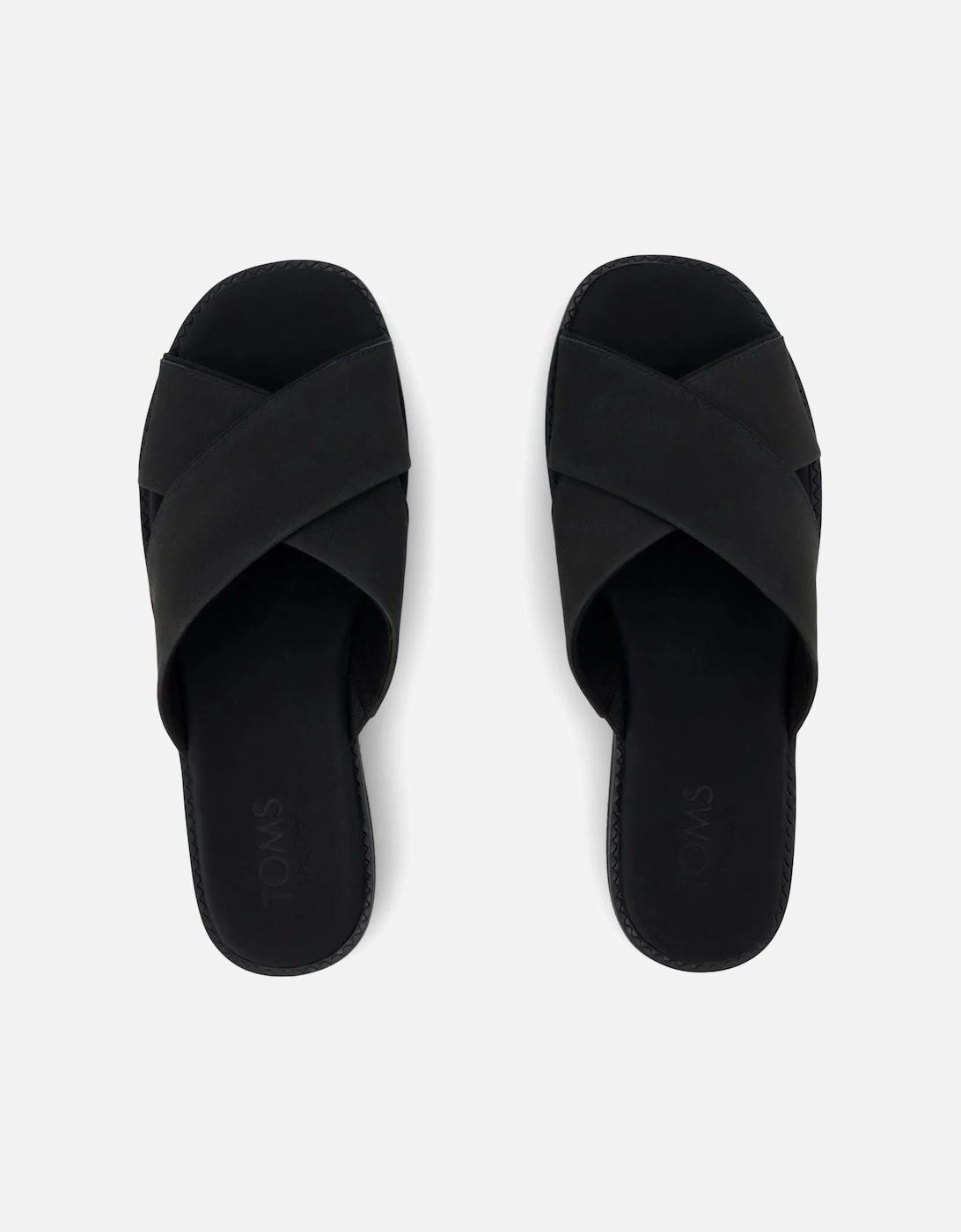 Mae Crossover Leather Women's Black Sandals