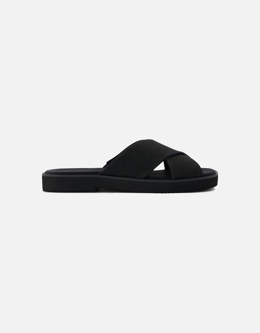 Mae Crossover Leather Women's Black Sandals