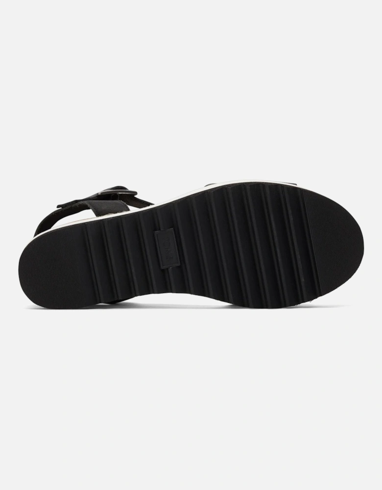 Diana Leather Women's Black Sandal Wedges