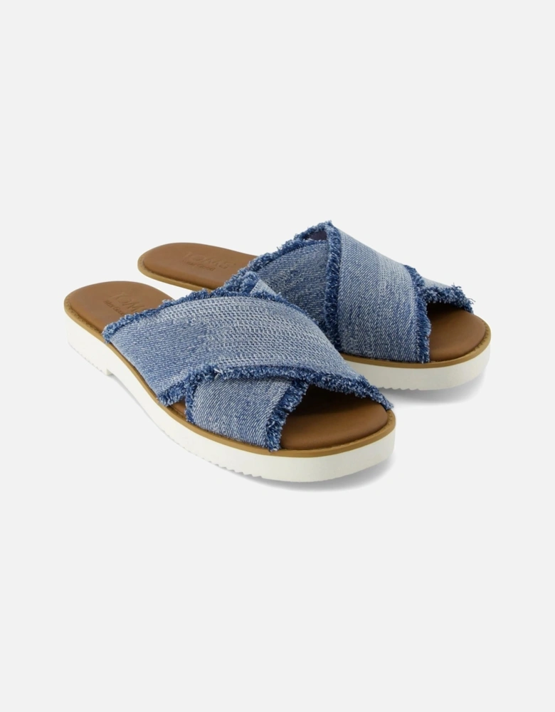 Mae Crossover Denim Women's Fray Dark Sky Sandals