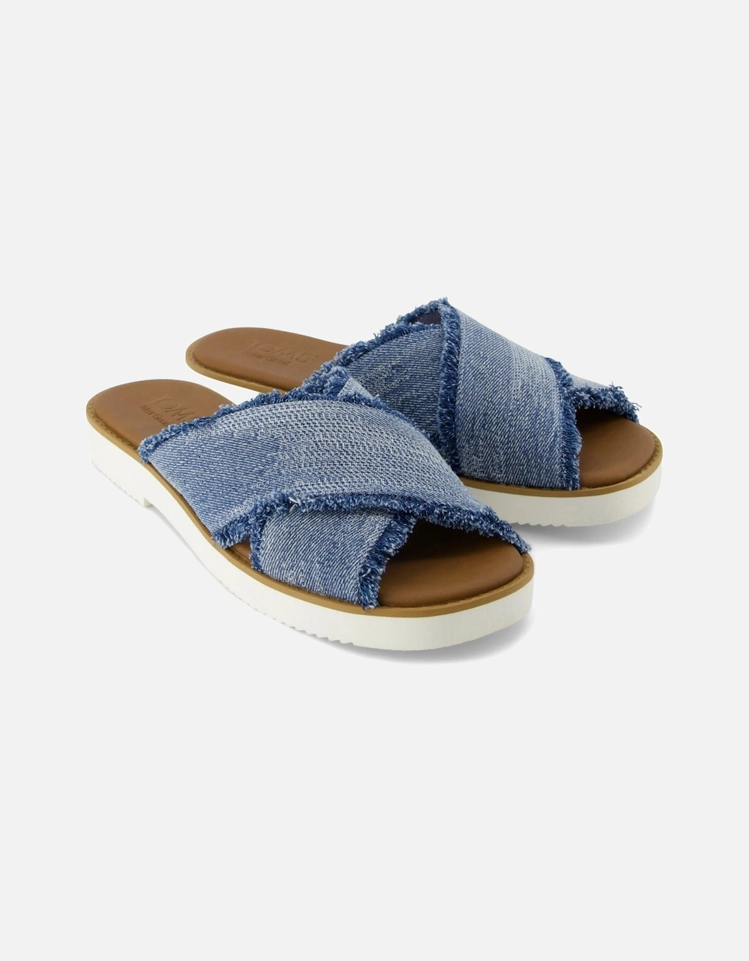 Mae Crossover Denim Women's Fray Dark Sky Sandals, 6 of 5