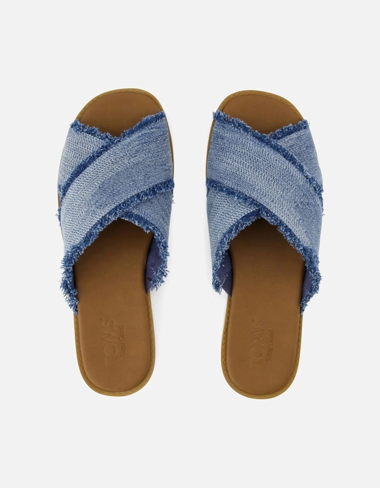 Mae Crossover Denim Women's Fray Dark Sky Sandals
