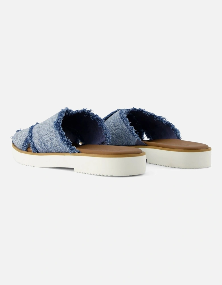 Mae Crossover Denim Women's Fray Dark Sky Sandals