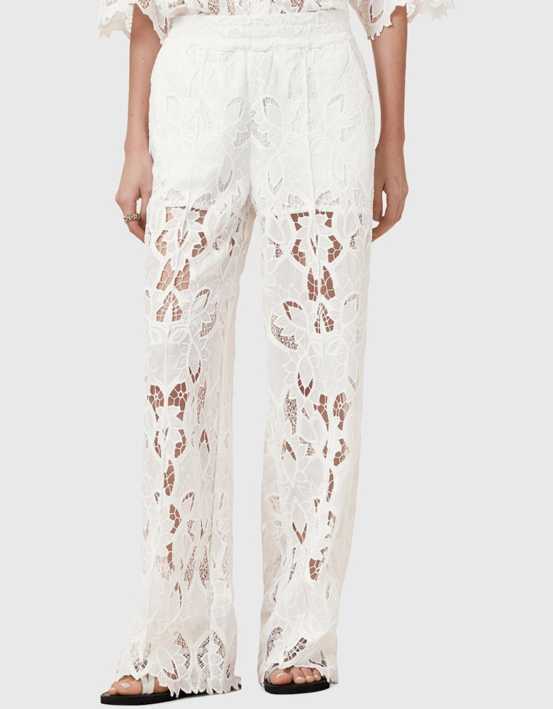 Charli Embroidered Trousers - White