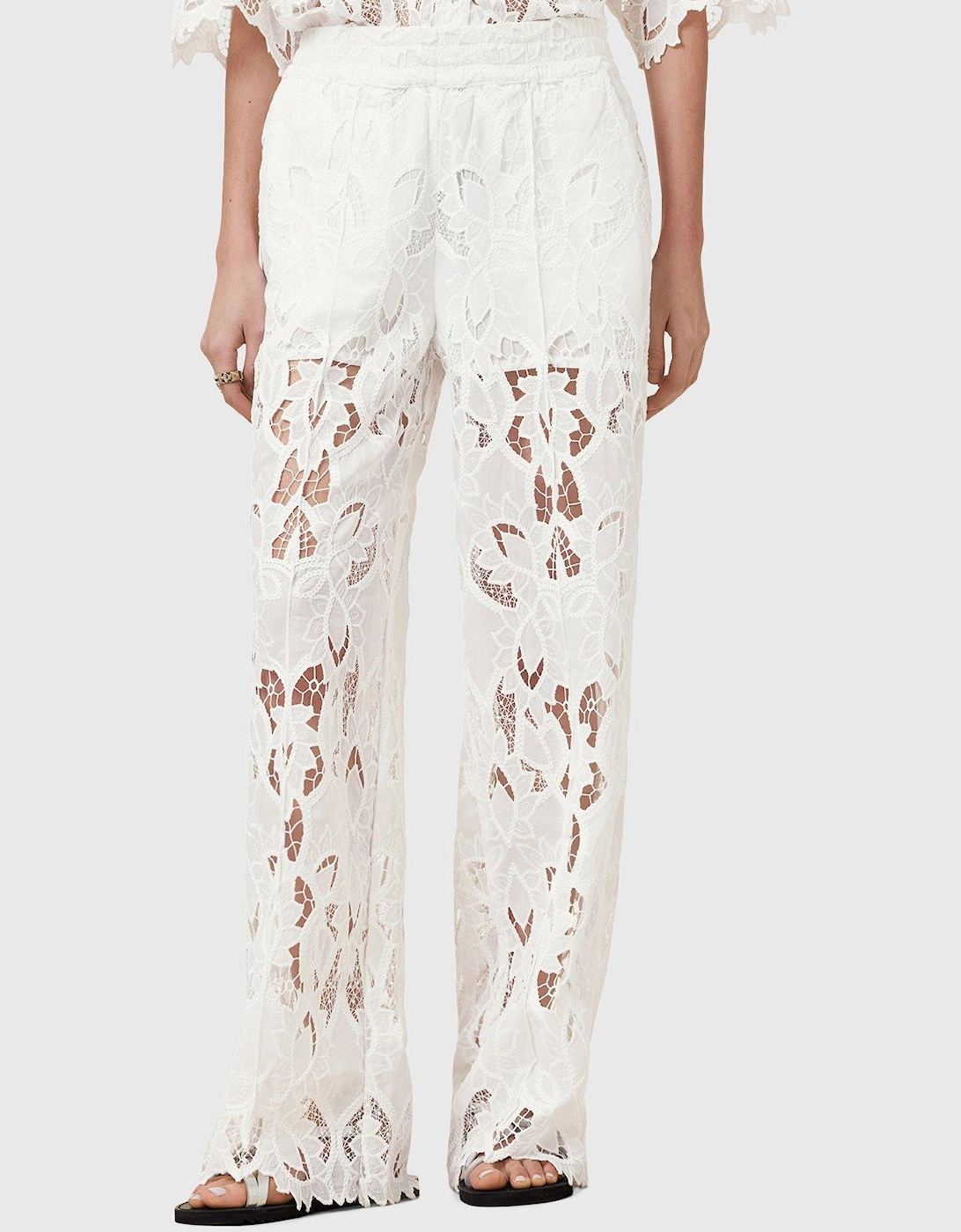 Charli Embroidered Trousers - White