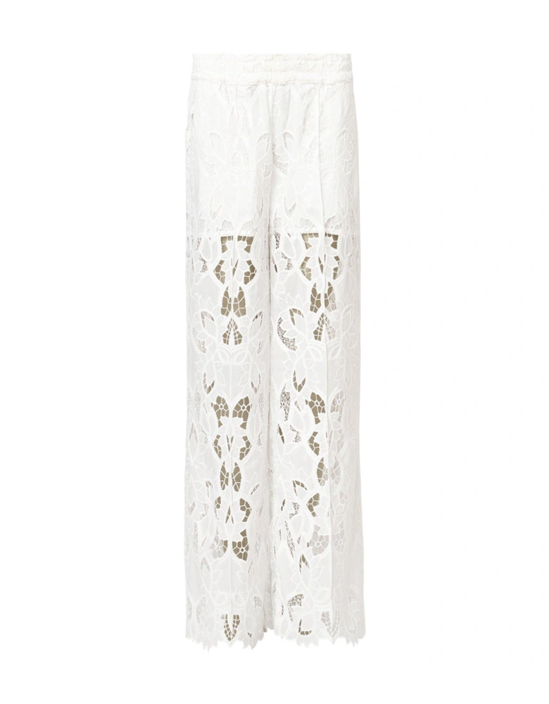 Charli Embroidered Trousers - White