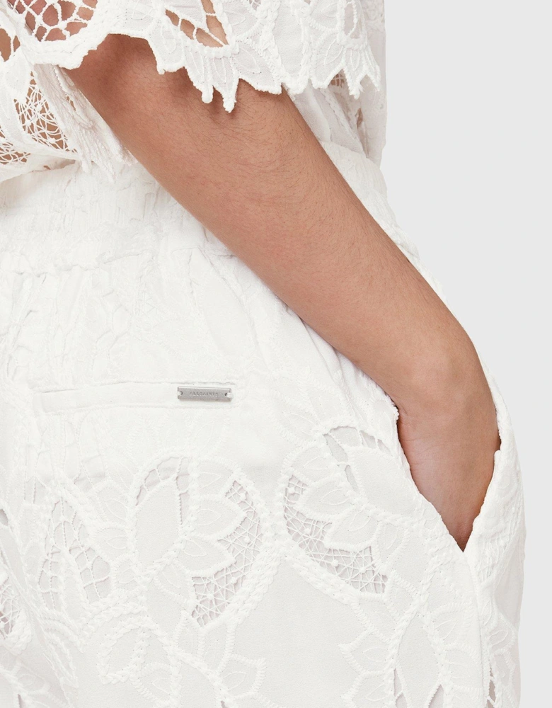 Charli Embroidered Trousers - White