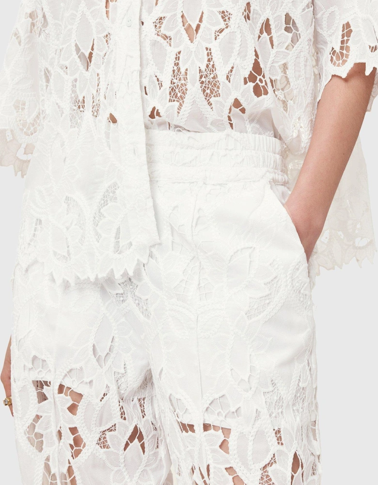 Charli Embroidered Trousers - White