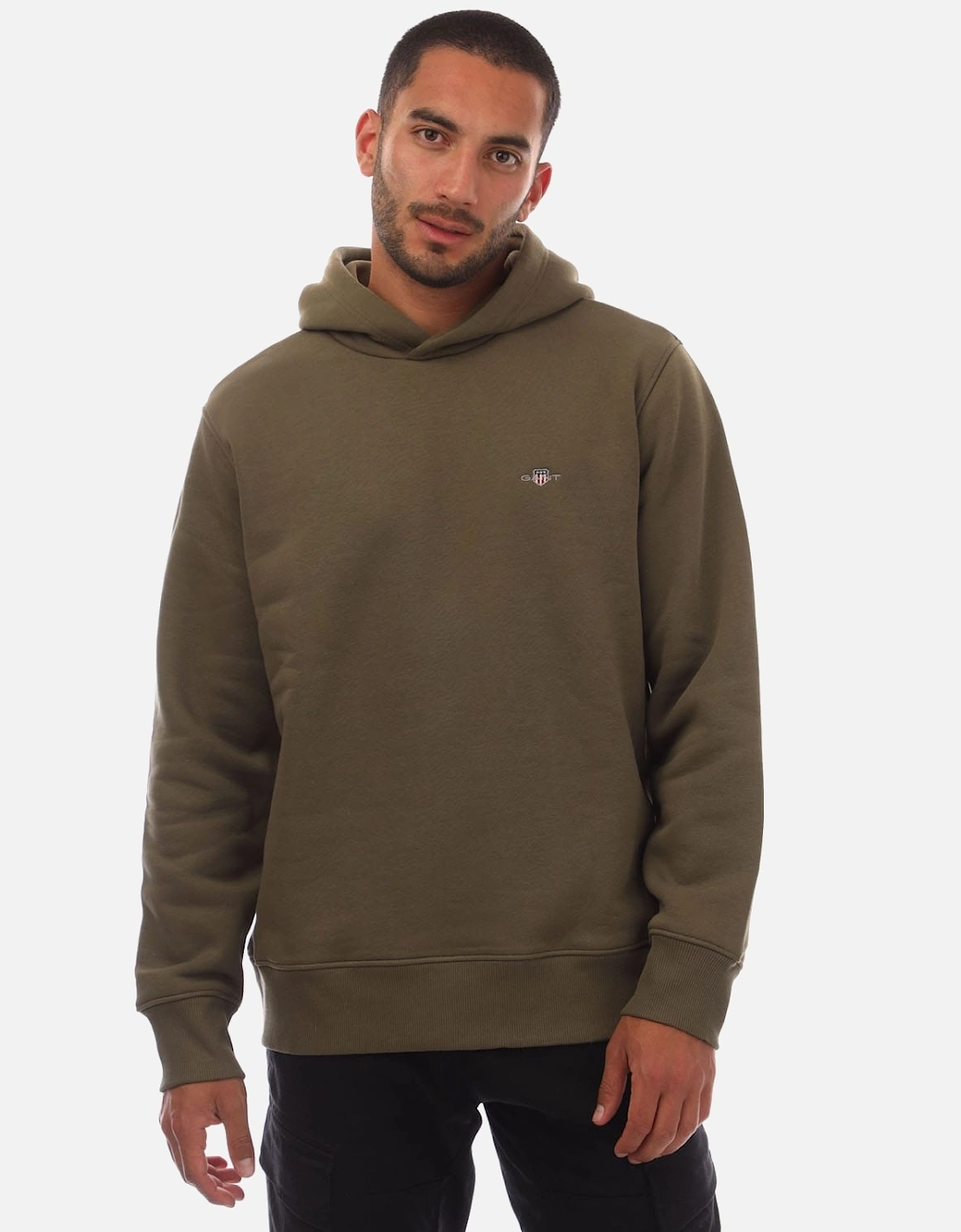 Gant Men's Green Shield Logo Hoodie - : 42/Regular Xl