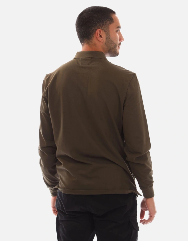 Stretch Piquet Long Sleeve Polo Shirt