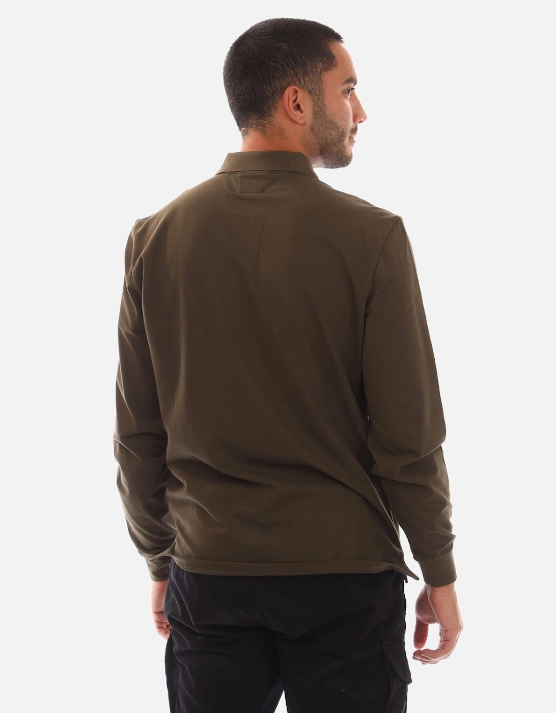 Stretch Piquet Long Sleeve Polo Shirt