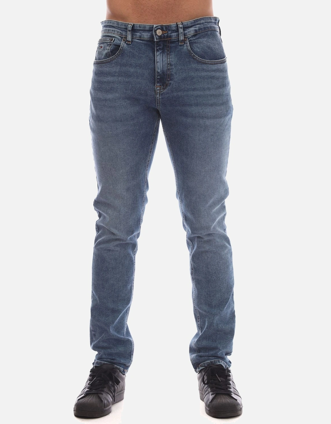 Tommy Hilfiger Men's Scanton Flag Embroidery Slim-Fit Jeans - Blue - Size: 32/36