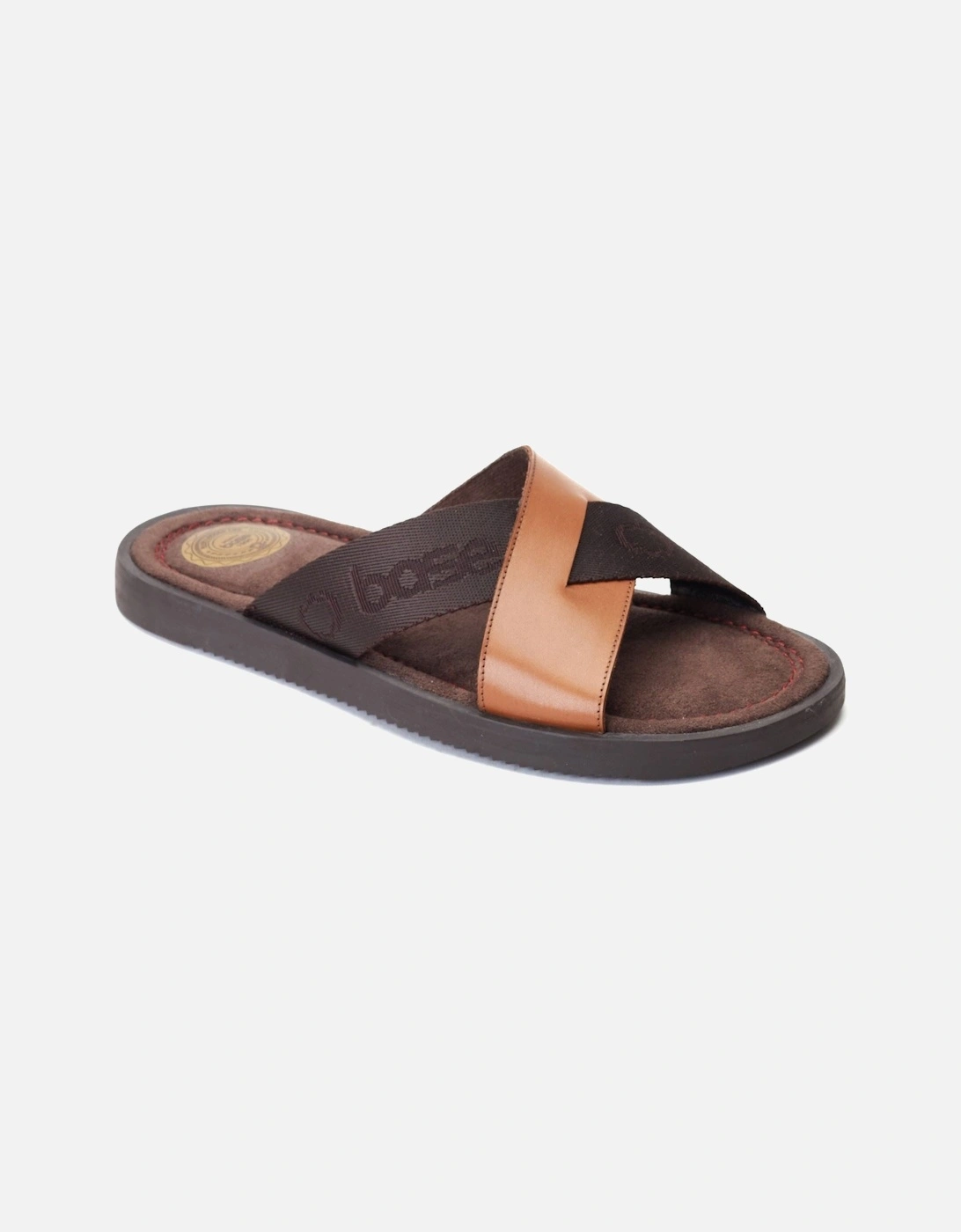 London Webb Leather Men's Burnt Tan Sandals, 6 of 5