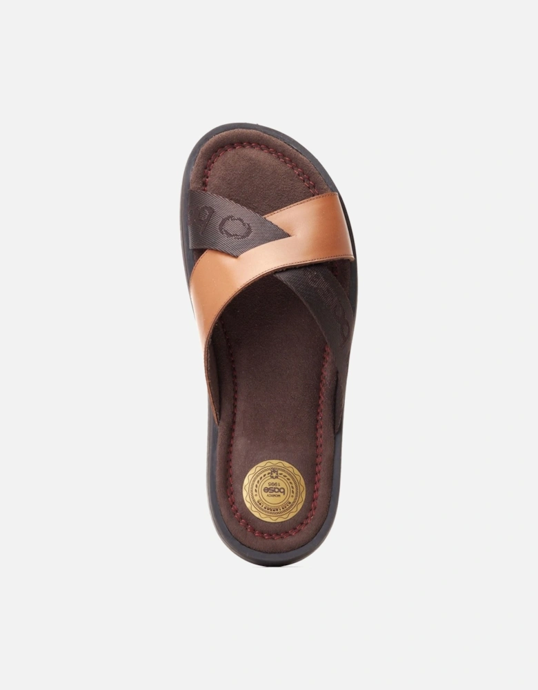 London Webb Leather Men's Burnt Tan Sandals