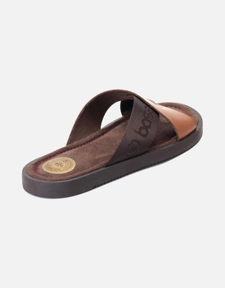 London Webb Leather Men's Burnt Tan Sandals