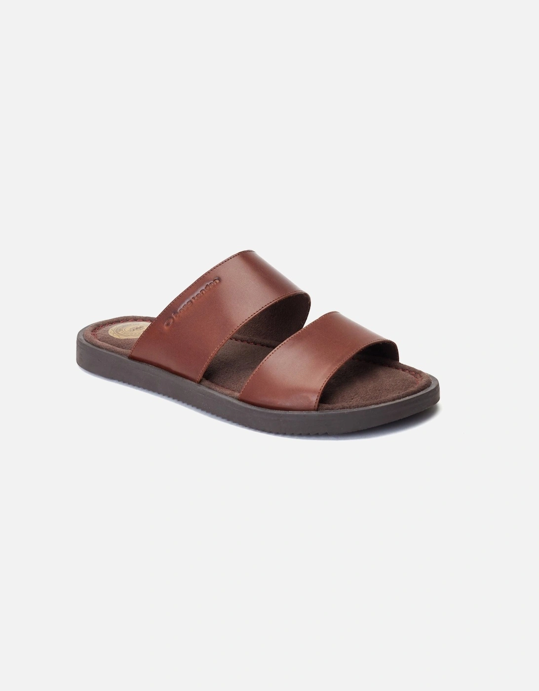 London Maven Leather Men's Burnt Brown Sandals, 7 of 6