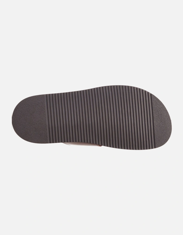London Maven Leather Men's Burnt Brown Sandals