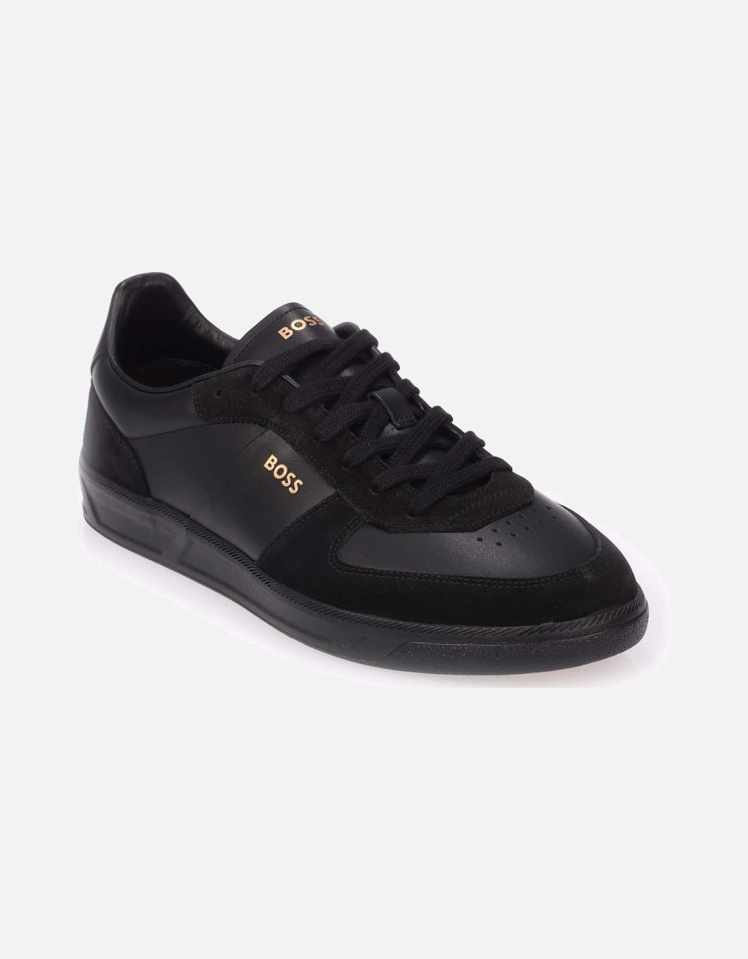 Foil Print Branding Leather-Suede Trainers