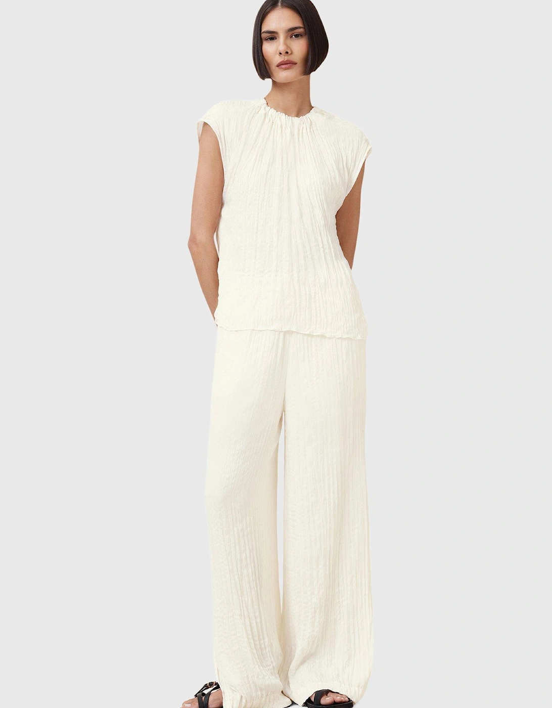 Trisha Crinkle Top - White