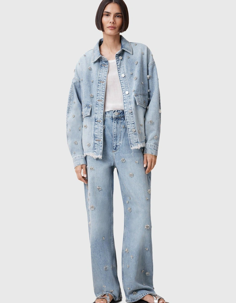 Hettie Embellished Shacket - Blue