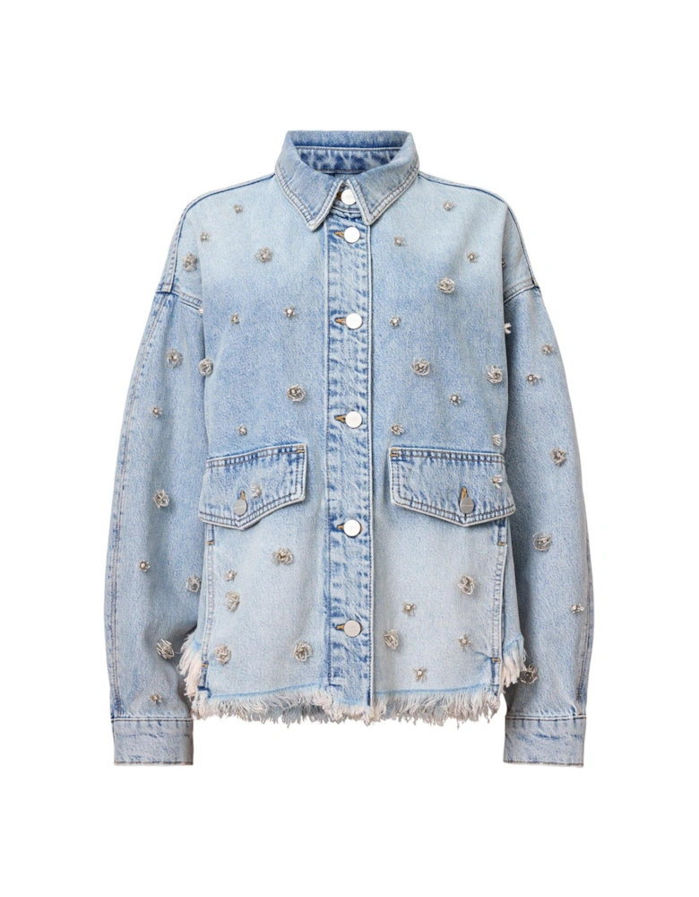 Hettie Embellished Shacket - Blue