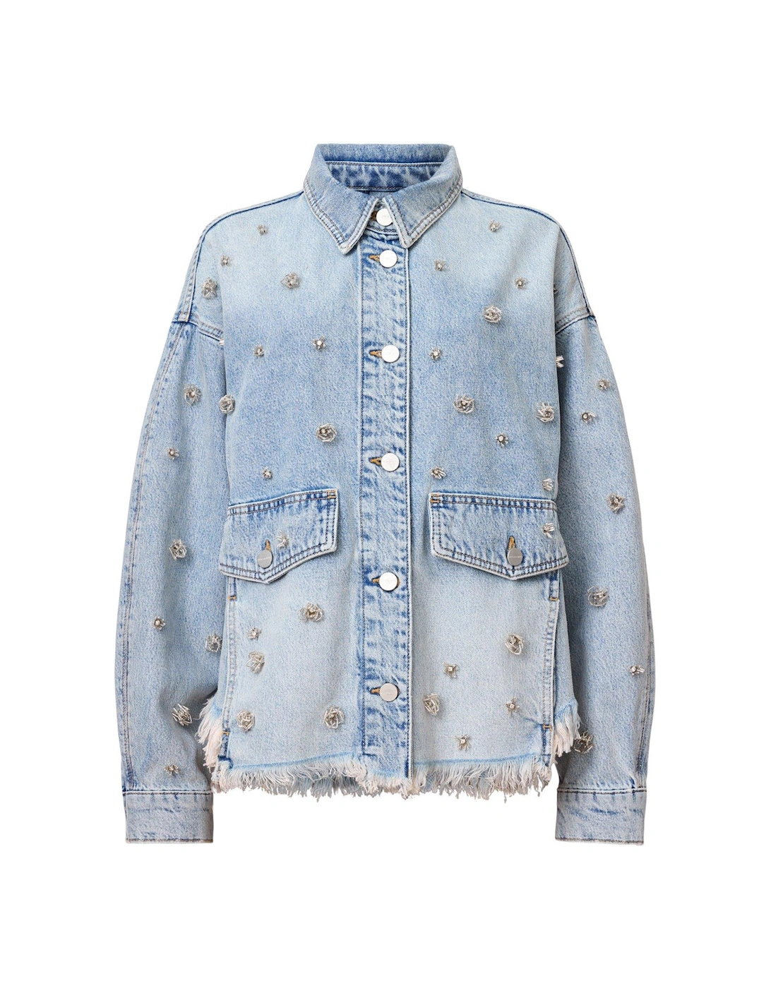 Hettie Embellished Shacket - Blue