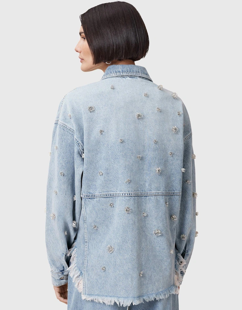 Hettie Embellished Shacket - Blue