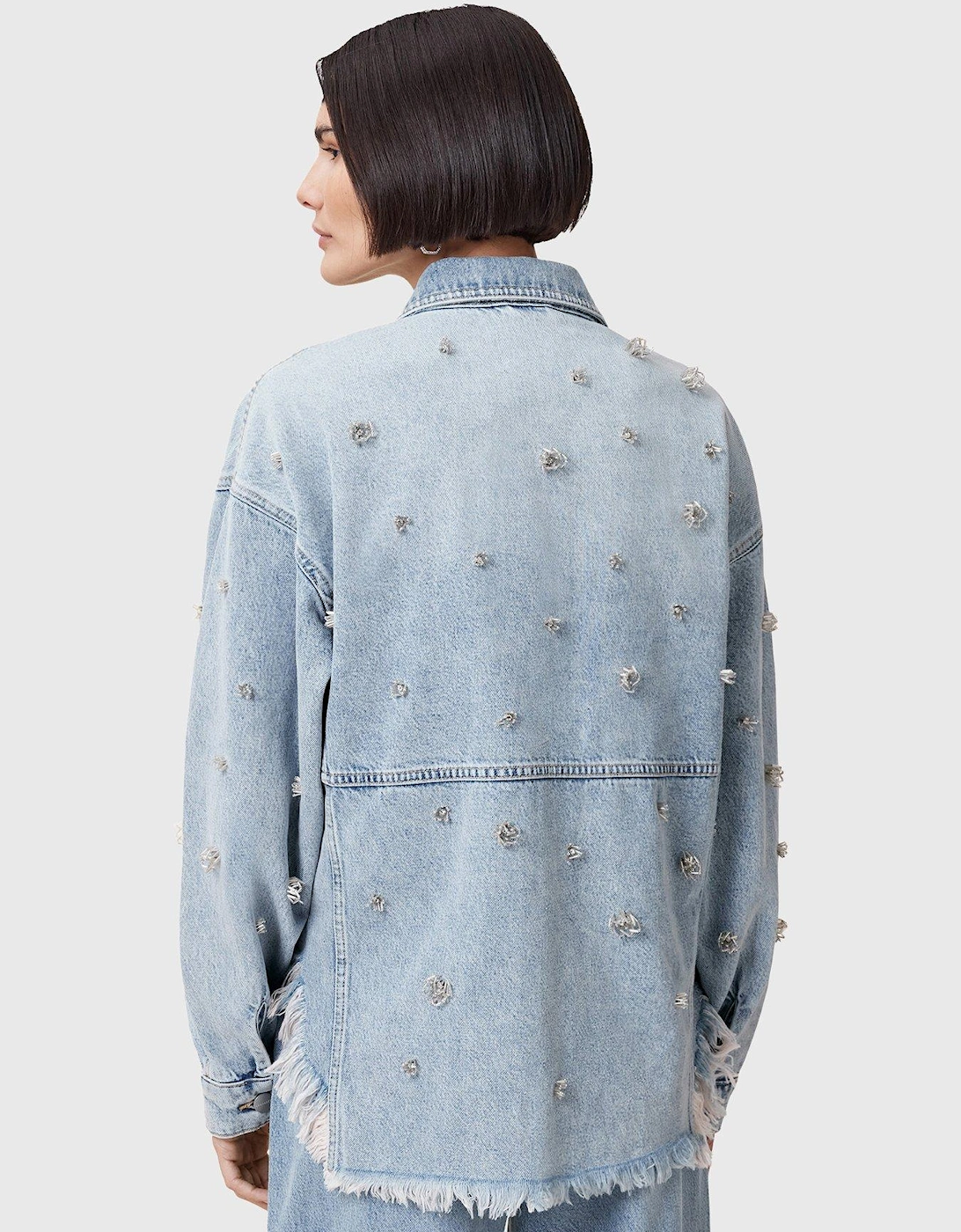 Hettie Embellished Shacket - Blue