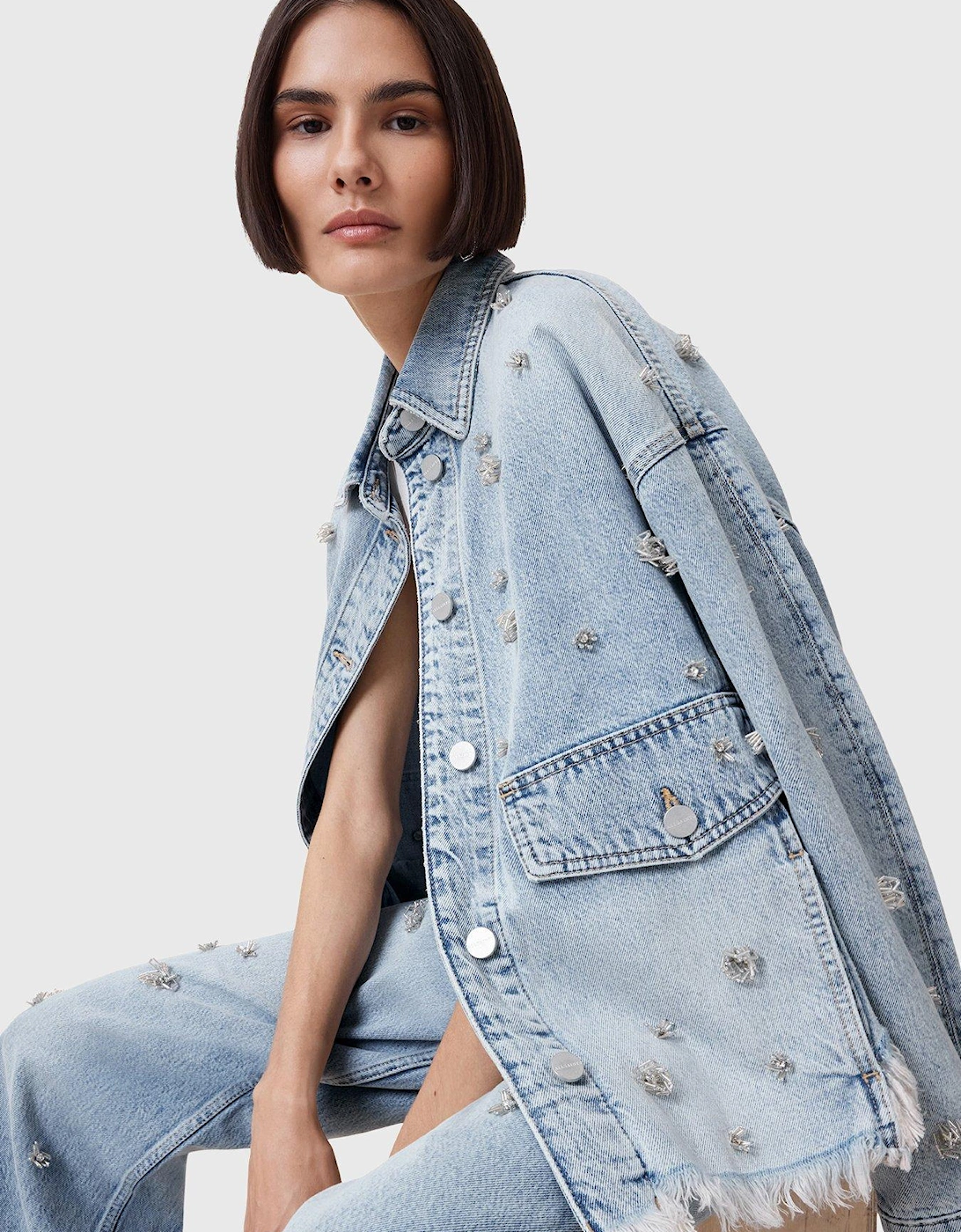 Hettie Embellished Shacket - Blue