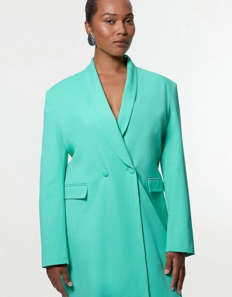 Plus Size Polished Tailored Double Breasted Sinch Detail Blazer Mini Dress