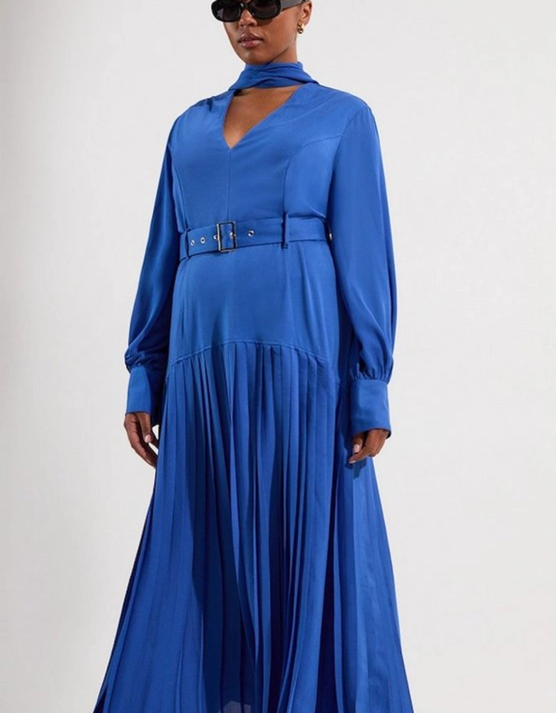 Plus Size Jersey Ponte Georgette Mix Midi Dress