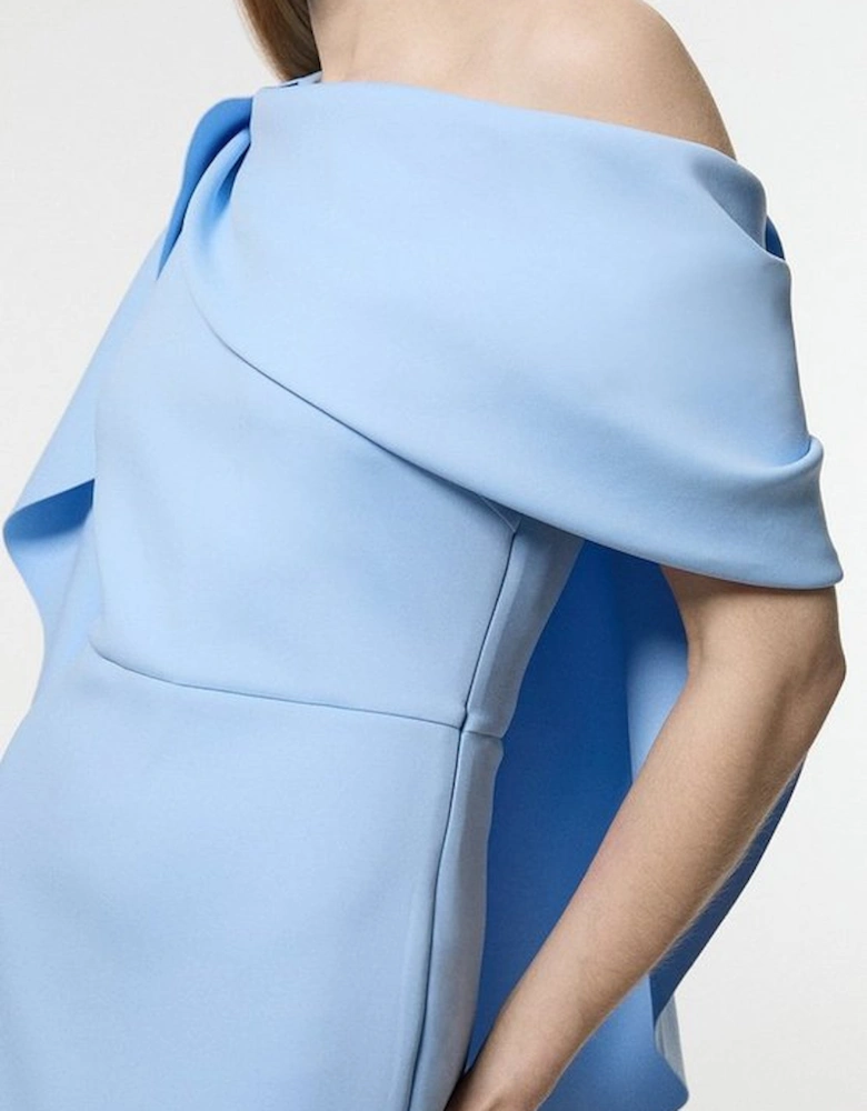 Scuba Drama Shoulder Detail Woven Midi Dress