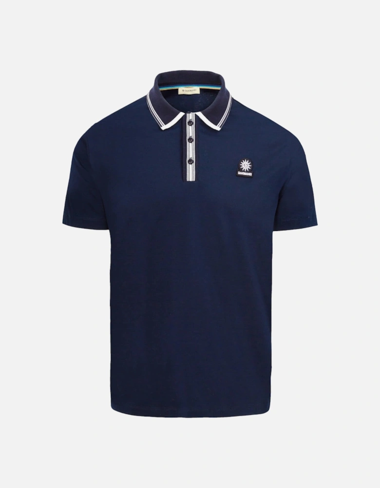 Contrast Stripe Polo Shirt Navy
