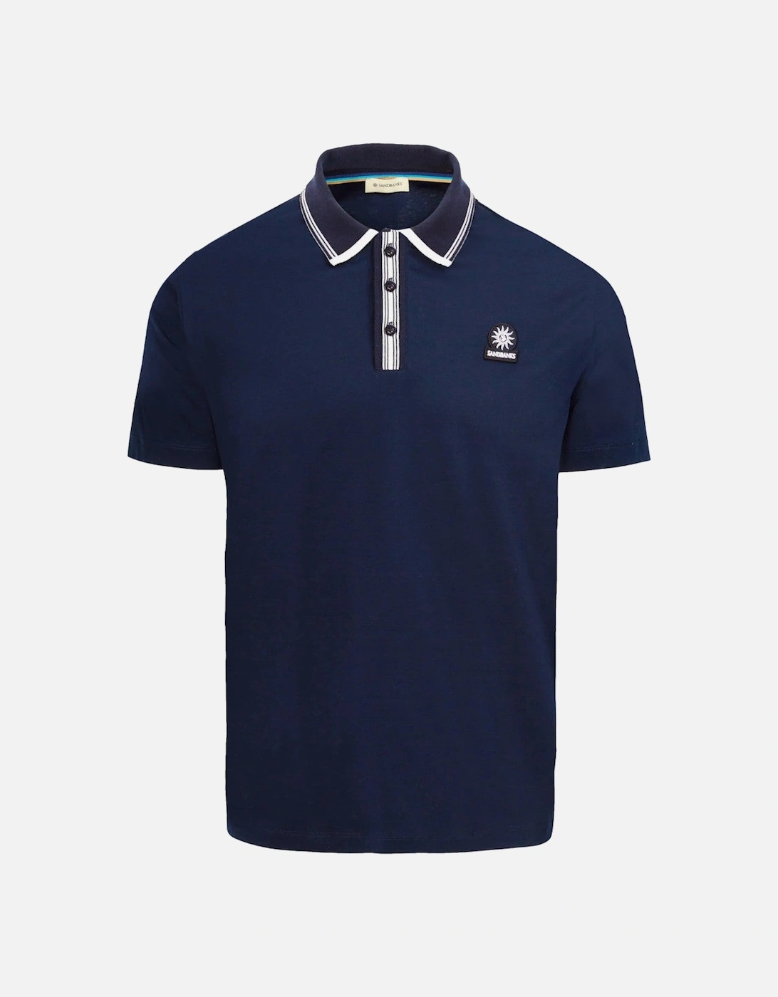 Contrast Stripe Polo Shirt Navy, 4 of 3