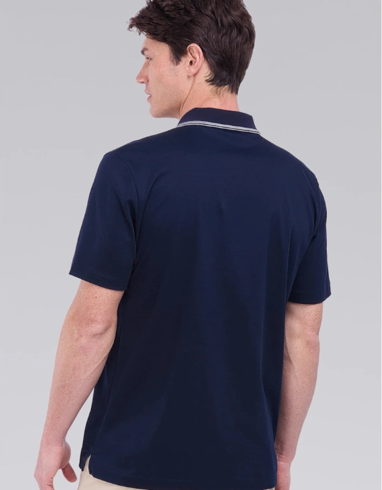 Contrast Stripe Polo Shirt Navy