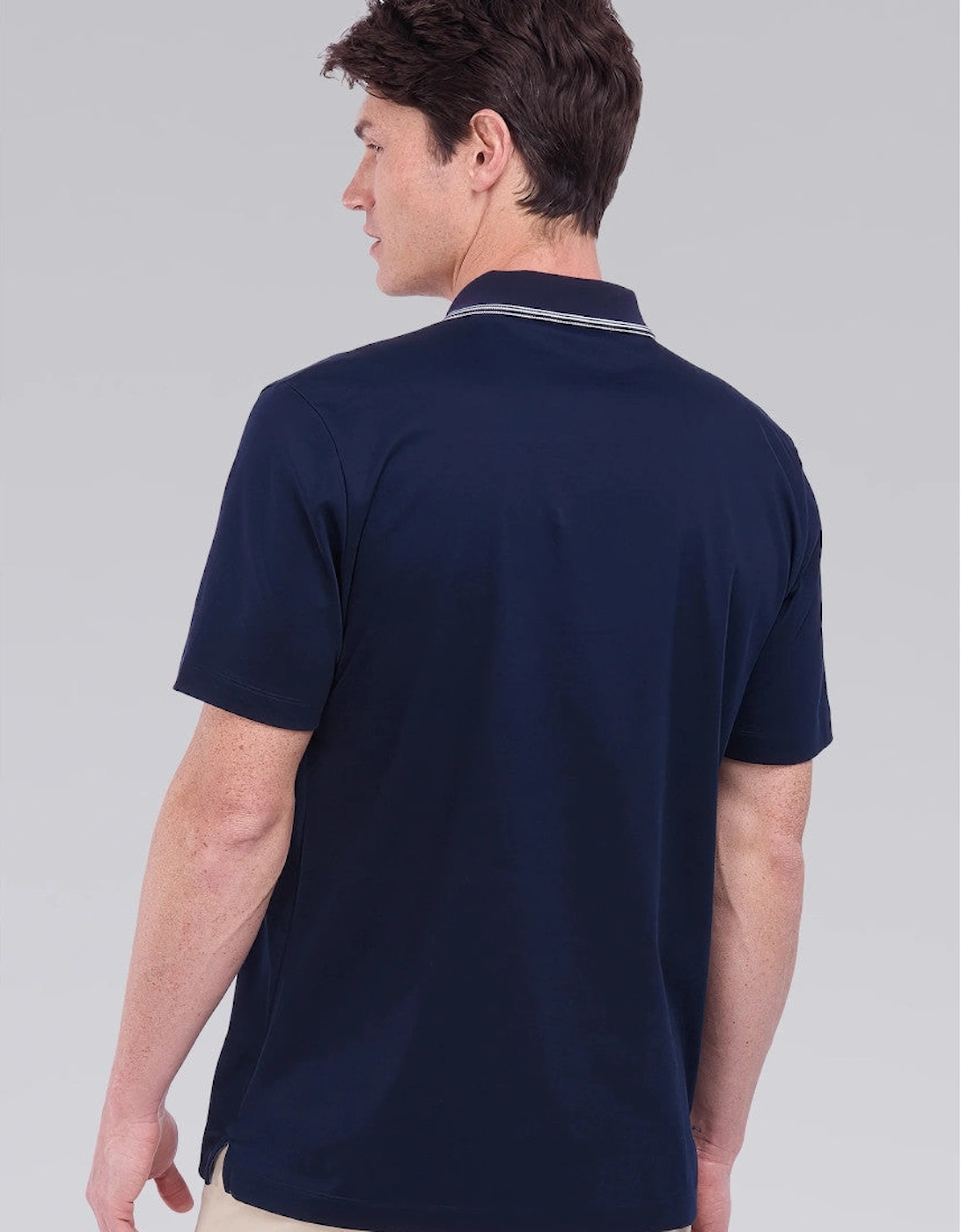 Contrast Stripe Polo Shirt Navy