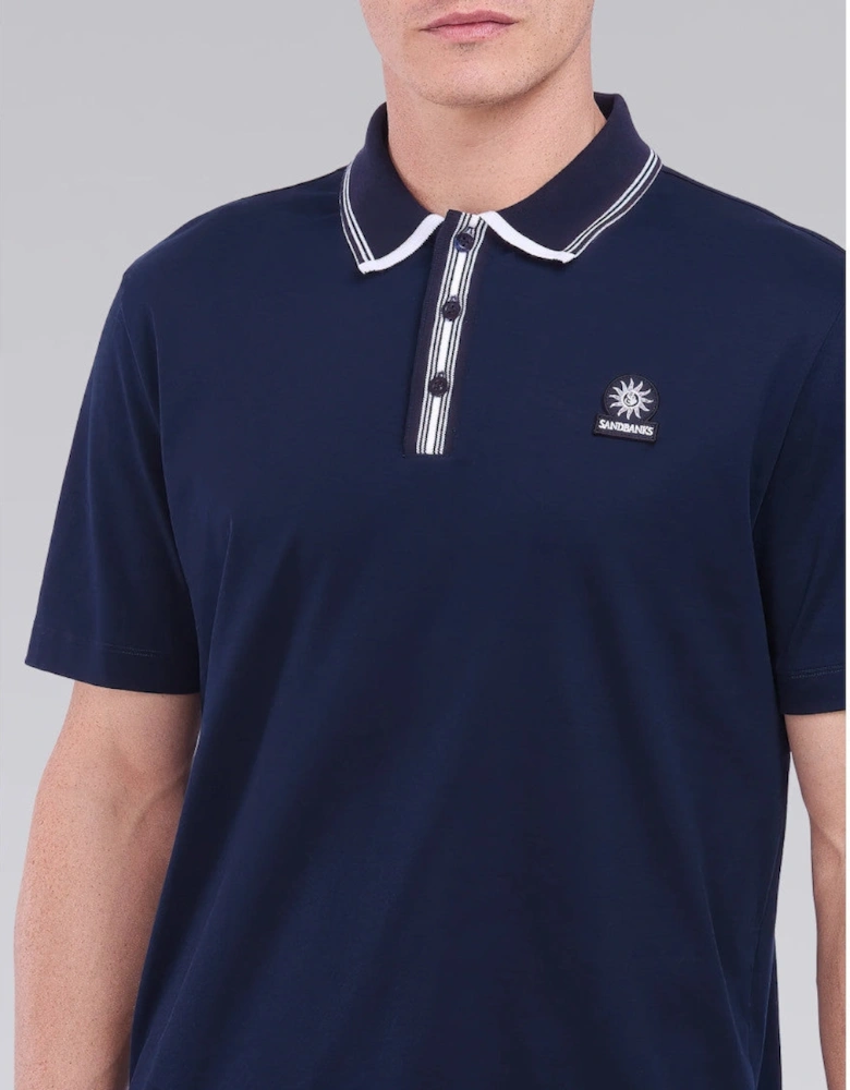 Contrast Stripe Polo Shirt Navy