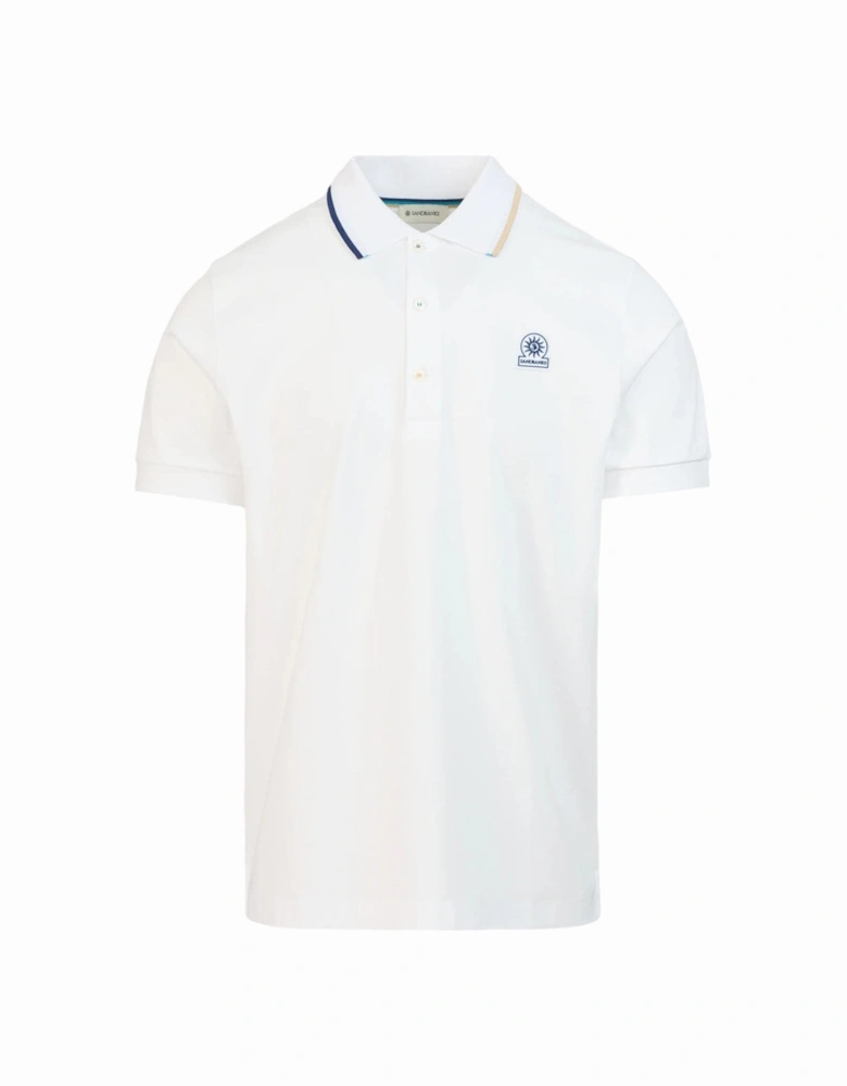 Tri-Colour Tipped Polo White
