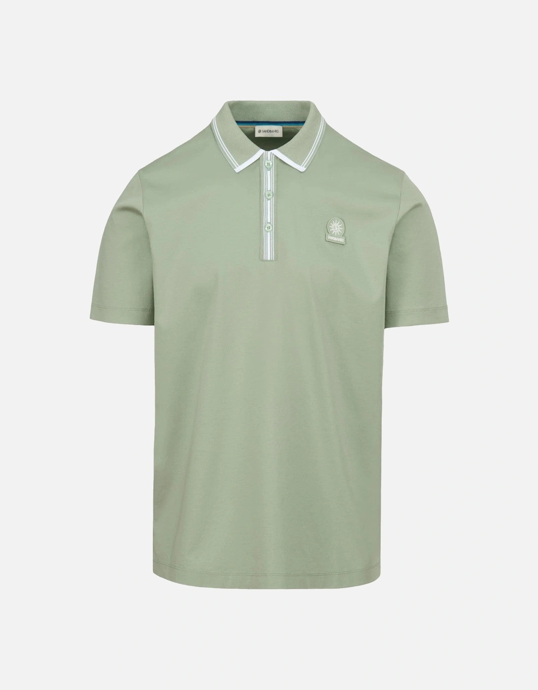Contrast Stripe Polo Shirt Sage, 2 of 1